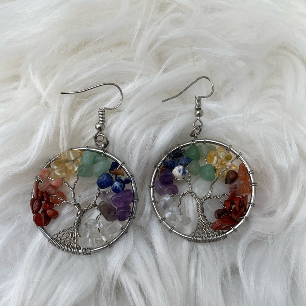 Tree of life chakra earrings